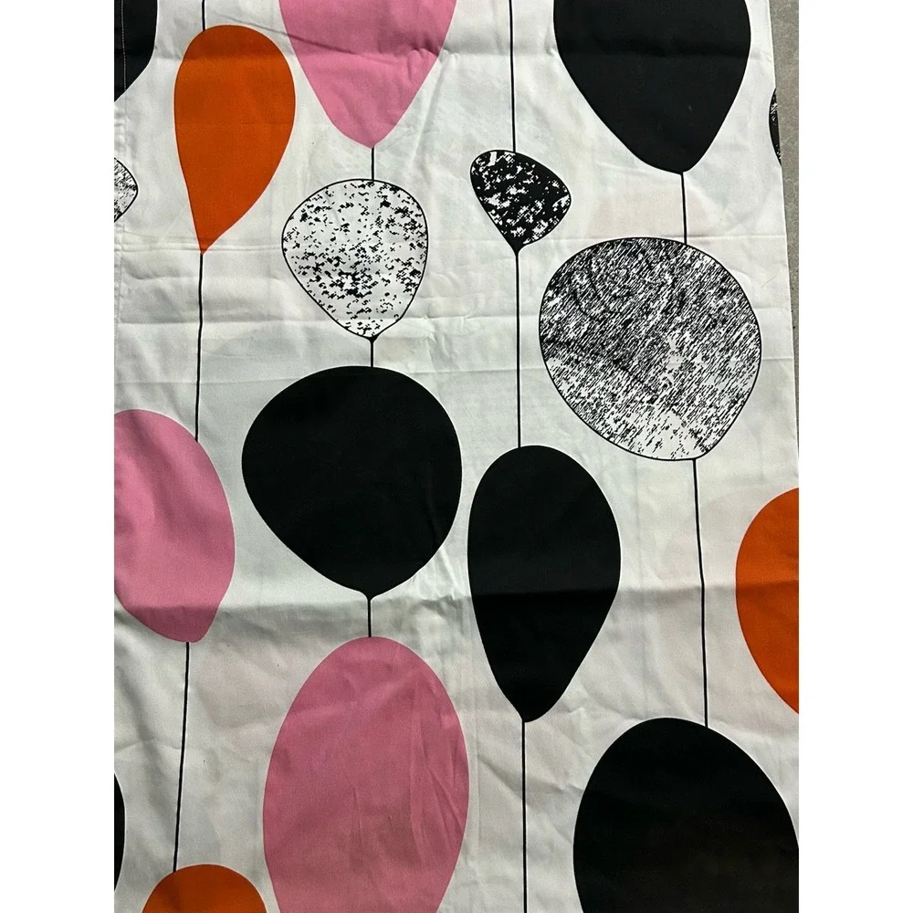 Set of 4 Ikea BOLLKAKTUS Curtain Panels Black Orange Pink Balloons 57x98